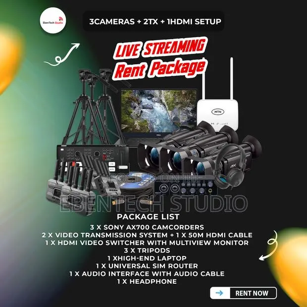 3 Cameras 2 Transmitters HDMI Livestreaming Setup · Photo 1