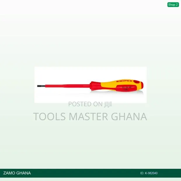 Screw Driver Slotted Flat 202mm 4mm 1000v Red/Yellow - K-982040 · Photo 1