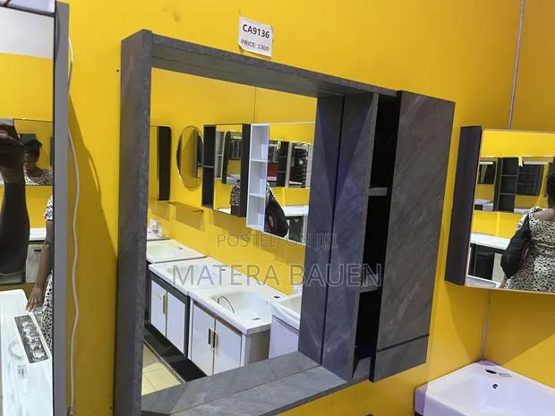 Cabinet Basin With Mirror Dark Grey Colour #Ca9136 · Photo 1