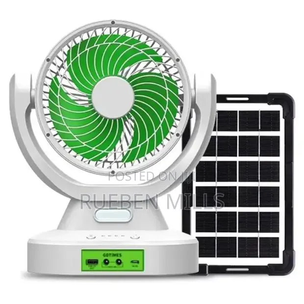 Two Way Power Gd Times Solar Rechargeable Desk Fan · Photo 1