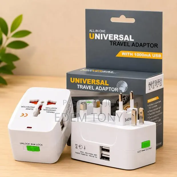 All-in-One Universal Travel Adapter With a Built-in USB Charging Port · Photo 1