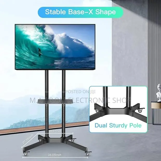 Double Bar Tv Trolley for TVS Between 33”-70” · Photo 1