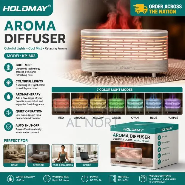 HOLDMAY KP-602 Aroma Diffuser – Colorful LED Lights · Photo 1