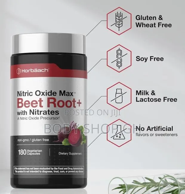 Nitric Oxide Beet Root Capsules | 180 Count || for Men and Women · Photo 1
