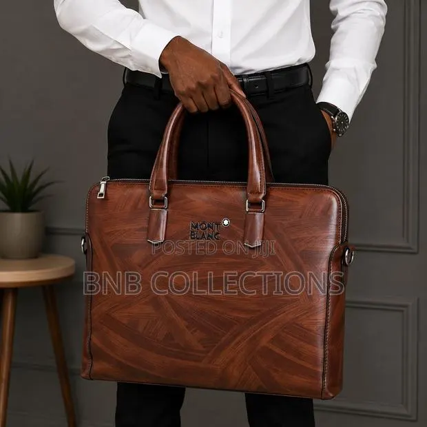 Mont Blanc Executive Corporate Leather Briefcase Office Laptop Bag · Photo 1