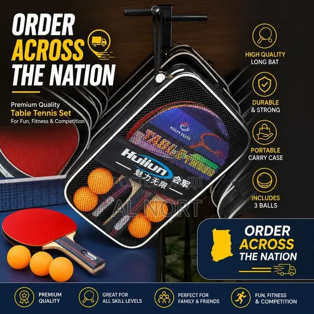Huijun Table Tennis Racket Set With Carry Case · Photo 1