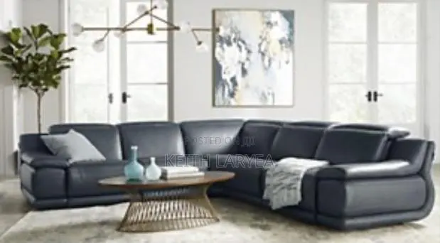 Daisley 5-PC. Leather "L" Shaped Sectional Sofa With 3 Power Recliners · Photo 3