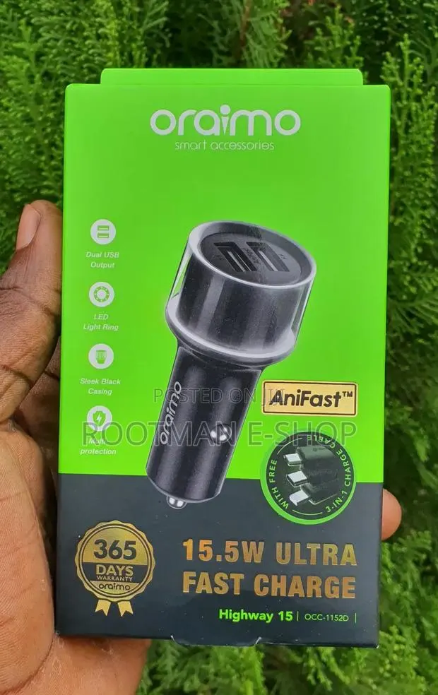 Oraimo Highway 15 15.5w Car Charger With 3-in-1 Cable · Photo 1