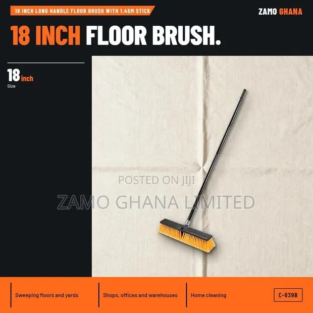 18 Inch Long Handle Floor Brush With 1.45M Stick - C-039b · Photo 1