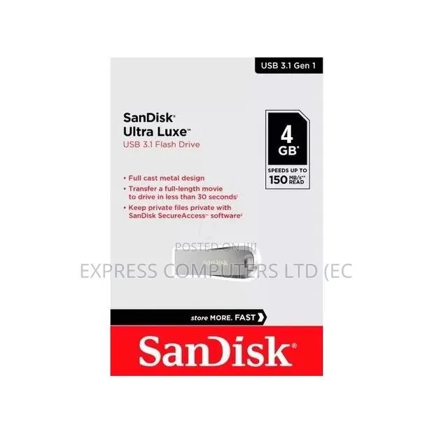 Sandisk Ultra Luxe Usb 3.1 Flash Disk Drive 4gb Original From Uk · Photo 1