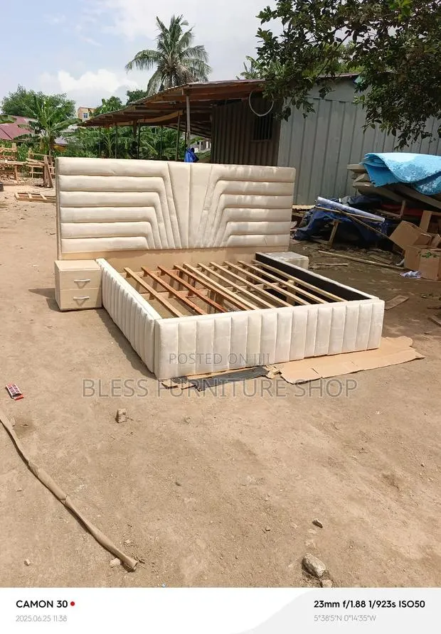Bless Queen Size Bed Frame With Side Drawers · Photo 1