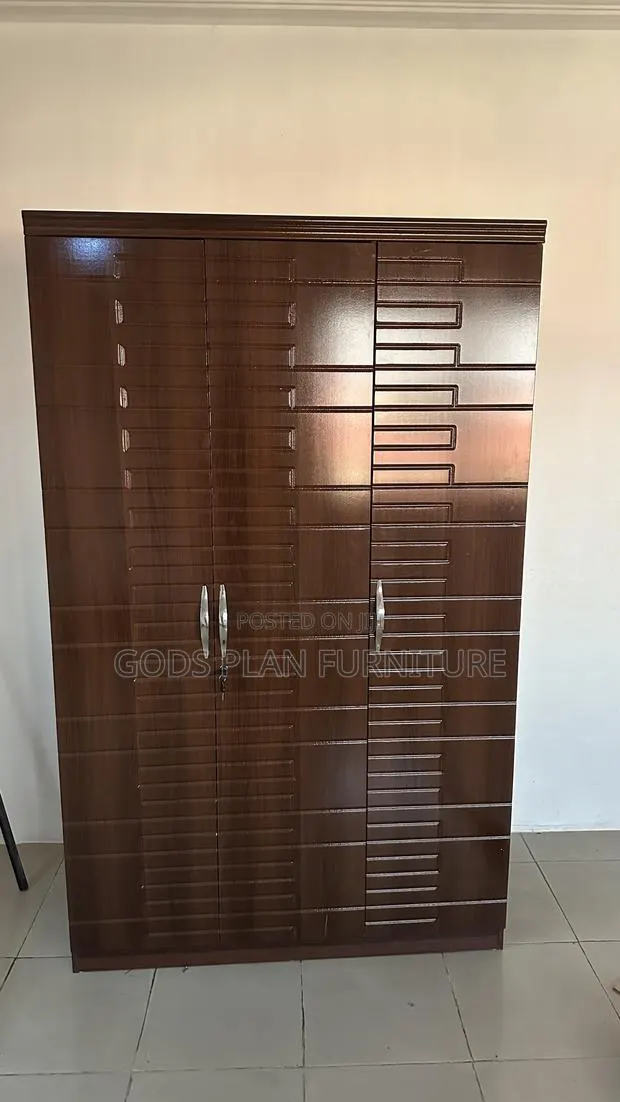 Dark Brown 3 Doors Wardrobe · Photo 1