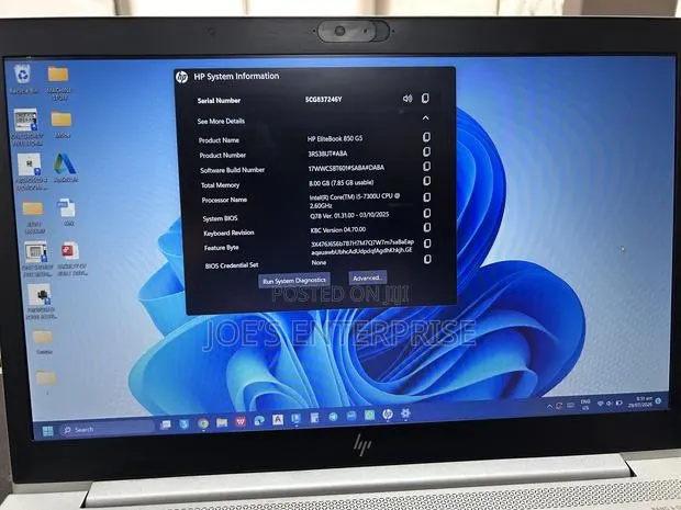 Laptop HP EliteBook 850 G5 8GB Intel Core i5 SSD 256GB · Photo 1