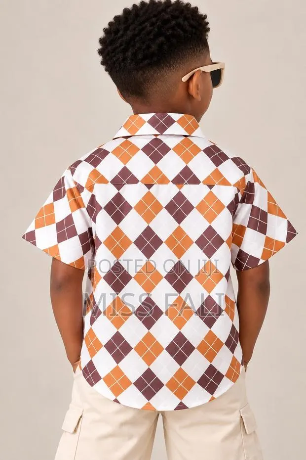 Rust and Cocoa Argyle Shirt. 9-10years · Photo 2