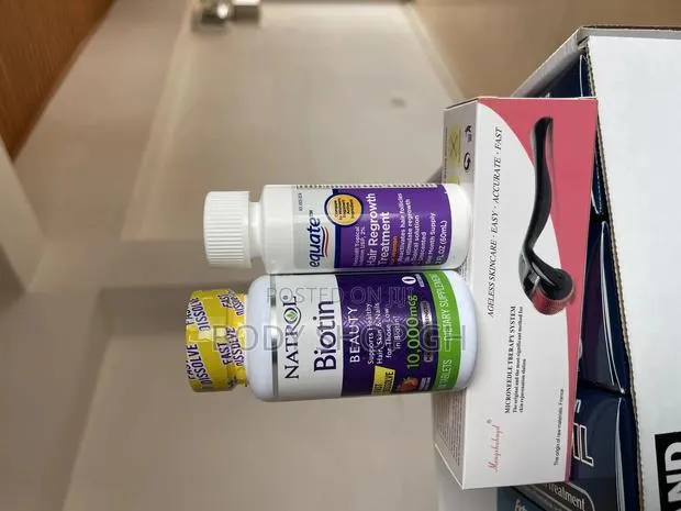 Women Hairloss Treatment Combo Pack(Equate +Roller +Biotin) · Photo 1