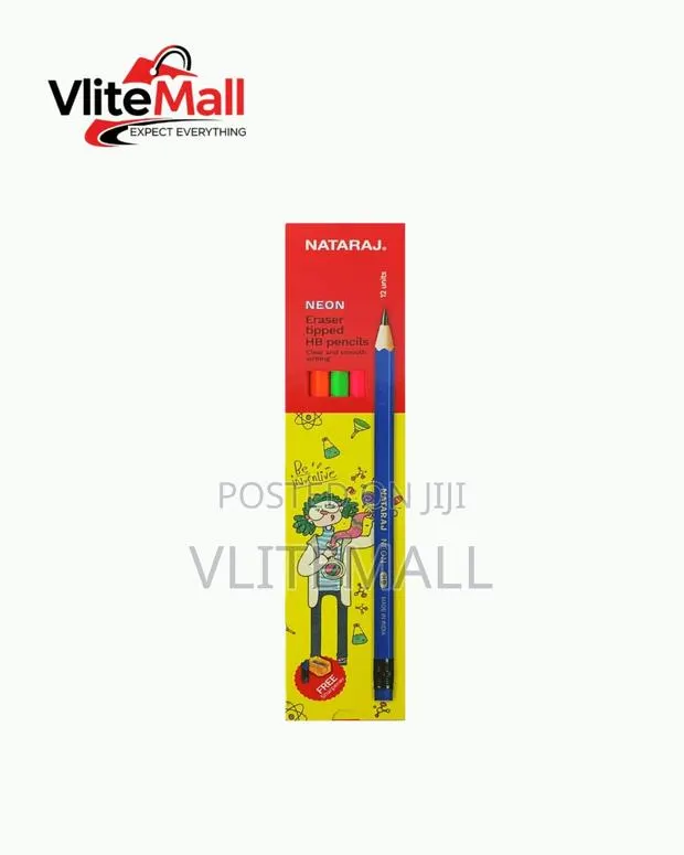 12 Nataraj Neon Eraser-Tipped Hb Pencils · Photo 1
