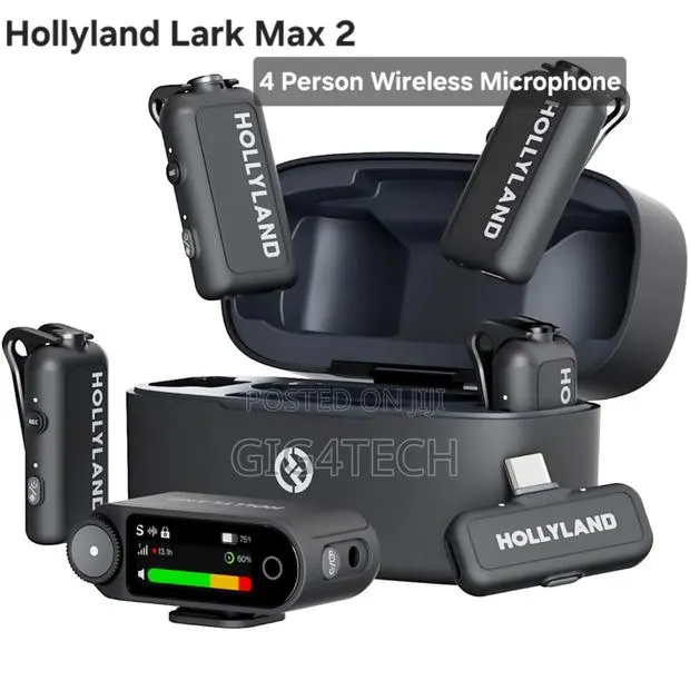 Hollyland Lark Max 2 Combo 4-Person Wireless Mic System, Gray · Photo 1