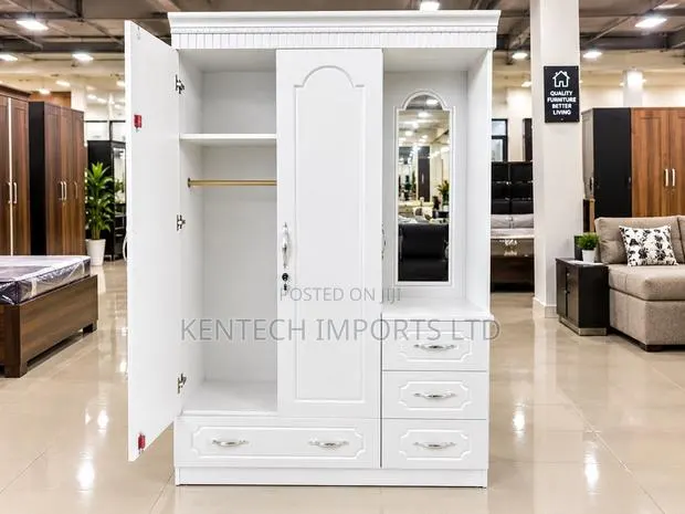 White Multi-Functional Wardrobe & Vanity Station: · Photo 1