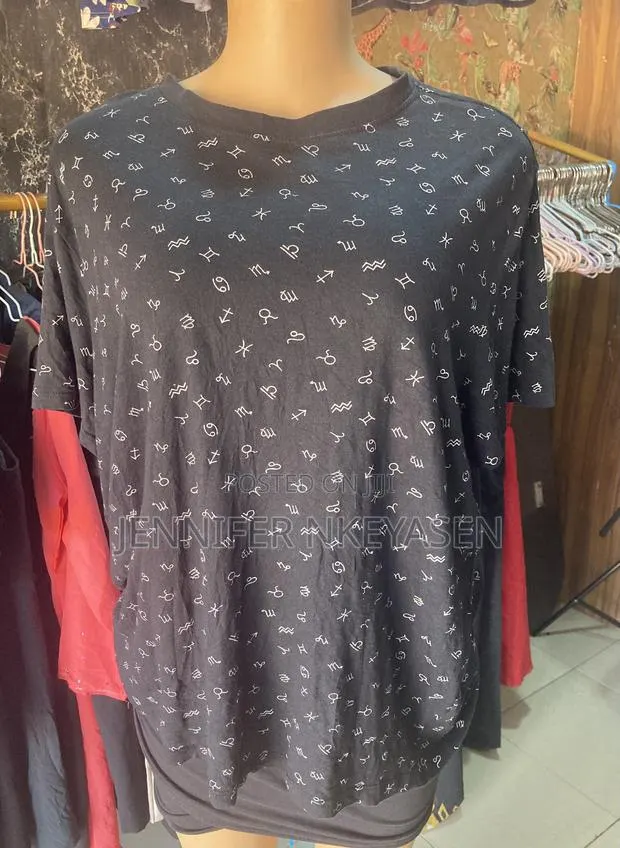 Black Zodiac Symbols Top and Plain Black Top · Photo 1