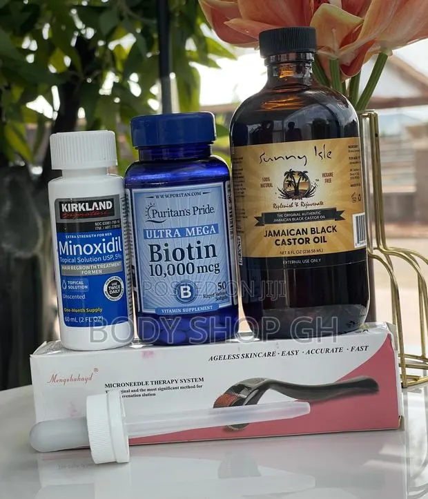 Castor Oil + Kirkland + Biotin + Roller Hair Regrowth Pack · Photo 1