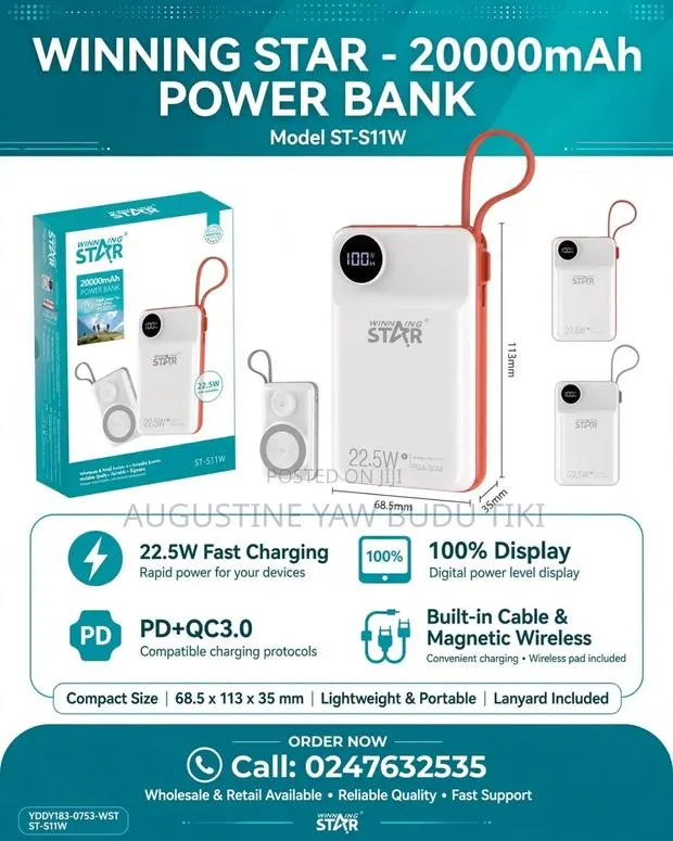 Winning Star 20000mAH Wireless Power Banks