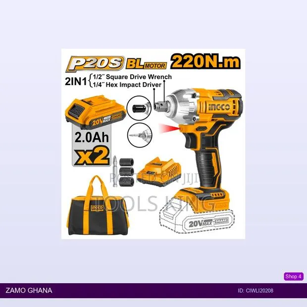 Cordless Impact Driver Wrench 20v - Ciwli20208 · Photo 1