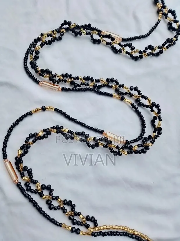 Luxury Black & Gold Waist Beads | Elegant Handmade Design · Photo 1