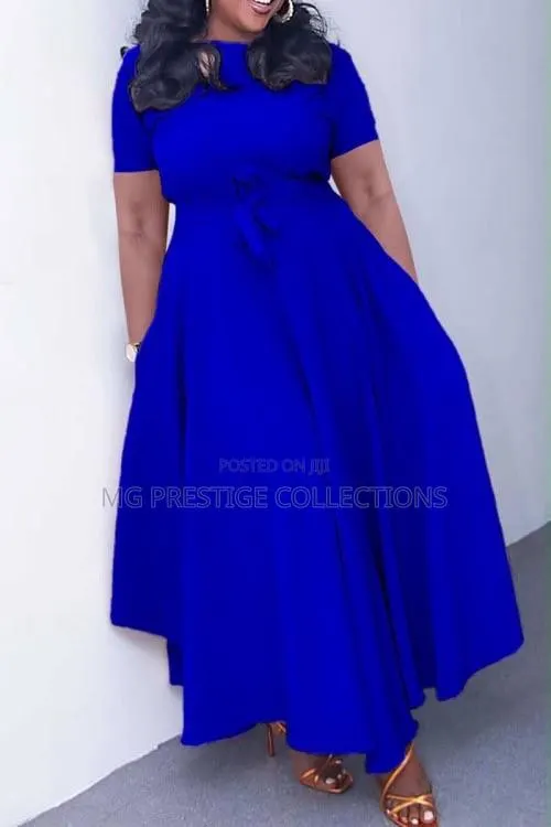 Women's Royal Blue Sleeveless Skater Midi Dress · Photo 1