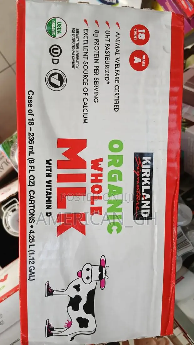 Kirkland Organic Whole Milk, 18 Count · Photo 1