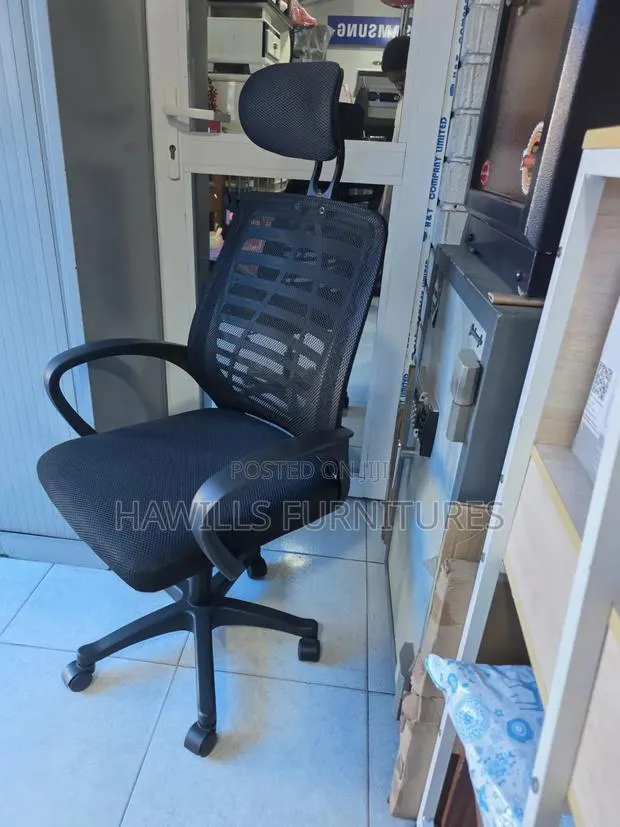 Office Swivel Mesh Chair With Built in Headrest · Photo 1