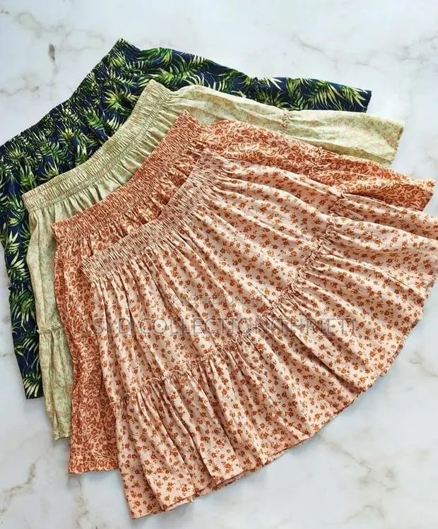 Floral & Tropical Shirred Mini Skirts - · Photo 1