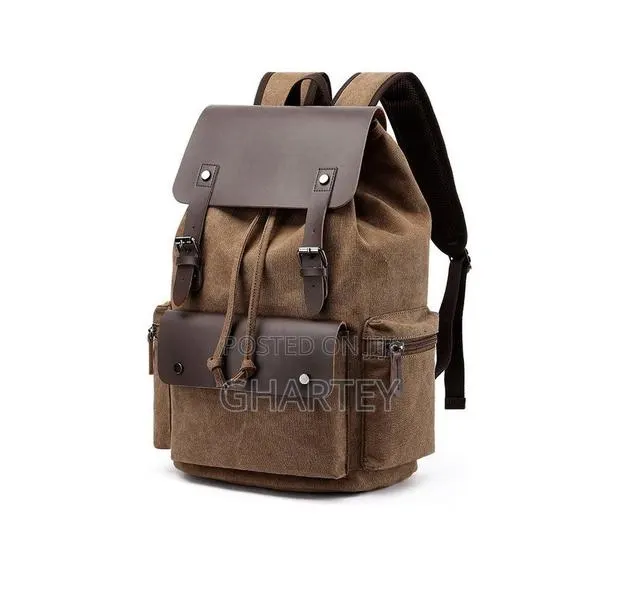 Fashion Canvas Backpack - Brown · Photo 1