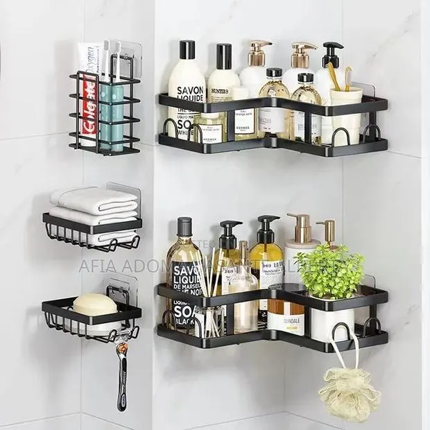5 Pieces Set Wall Mounted Bathroom Racks · Photo 1