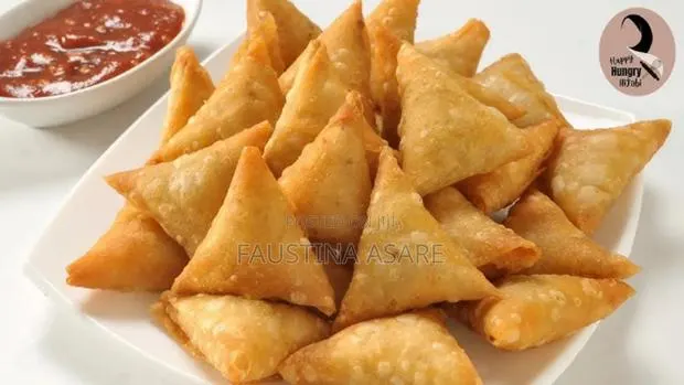 Pie, Samosa, Chips ,Coated Nuts, Spring Rolls · Photo 1