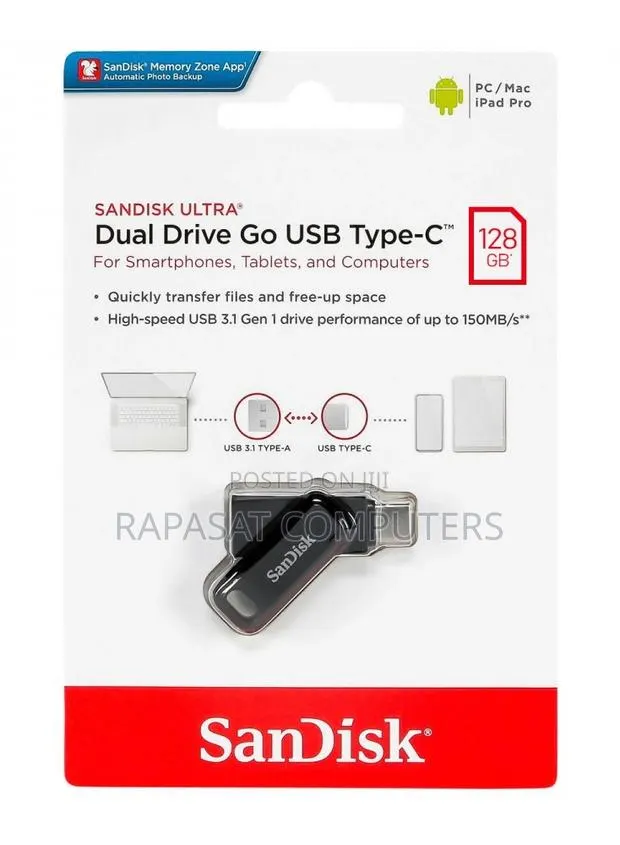 SanDisk 128Gb Ultra Dual Drive Luxe USB Type-C Flash Drive · Photo 1