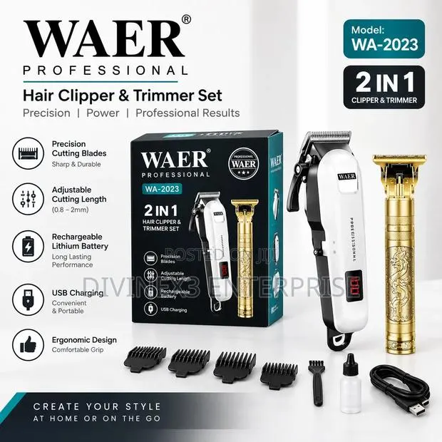 WAER Professional 2-in-1 Hair Clipper Trimmer Set · Photo 1