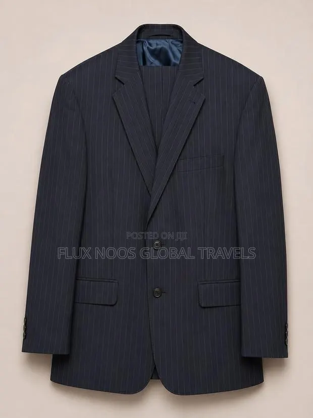 Men's Navy Pinstripe Suit – UK 48 / EU 58 · Photo 1