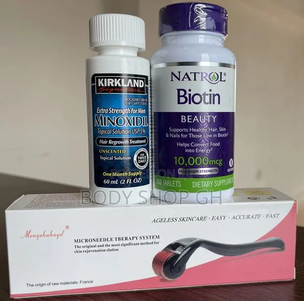 Biotin +Kirkland Minoxidil +Derma Roller -Beard and Hairline · Photo 1