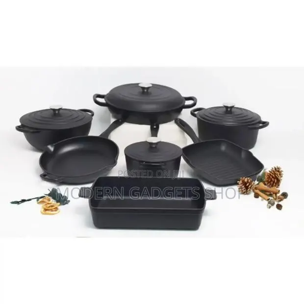 7pcs Durable Cast Iron Cookware Set · Photo 1