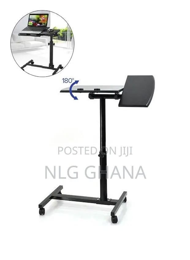 Wood Panels Steel Frame Laptop Table With 4 Lockable Caste · Photo 1