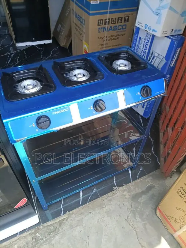 Nasco 3 Burner Gas Stove W/Stands and Shelves · Photo 1
