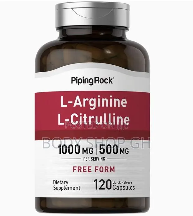 L-Arginine + L-Citrulline Nitric Oxide Booster -120 Rapid Release Caps · Photo 1