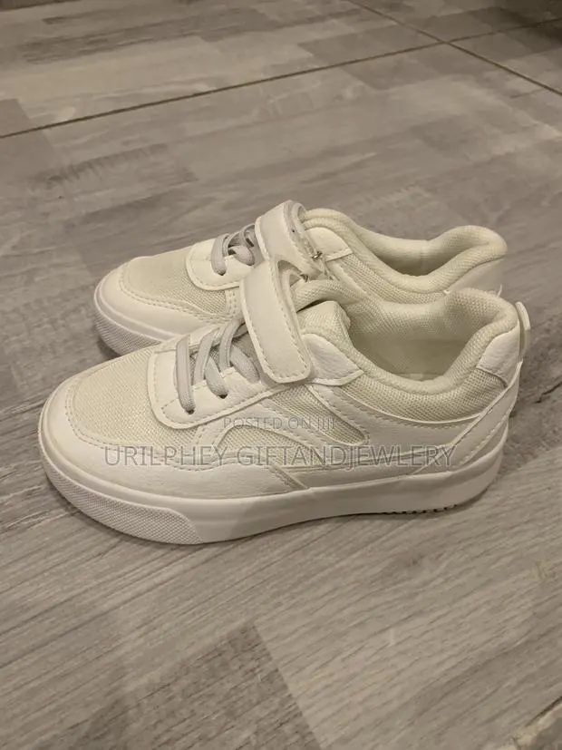 Kids Triple White Sporty Sneakers – Clean Classic · Photo 2