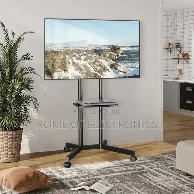 Simple to Assemble Trolley Tv Stand With Wheels(32-70 Inch) · Photo 1
