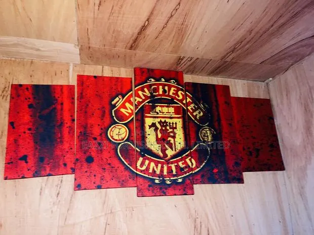 Real Cloth Manchester United Football 5 Panels Wall Arts Canvas Frame · Photo 1
