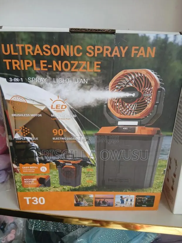 Rechargeable Mist Fan With Light and USB Port · Photo 1
