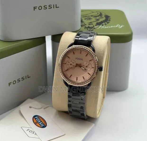 Sleek and Stylish: Black and Silver Fossil Watches for Women · Photo 1