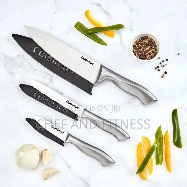 Cuisinart Classic Stainless Steel 3-Piece Knife Set With Blade Guards · Photo 1