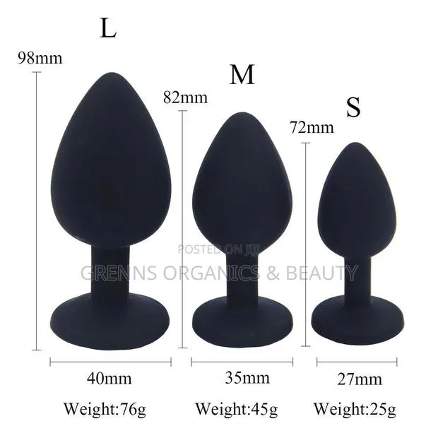 Silicone Anal Butt Plug 3 Sizes S M L Beginner Sex Toy Black · Photo 1