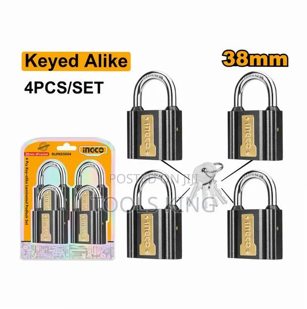 4pcs Keyalike Iron Padlock Set 38mm - Diplk4382 · Photo 1